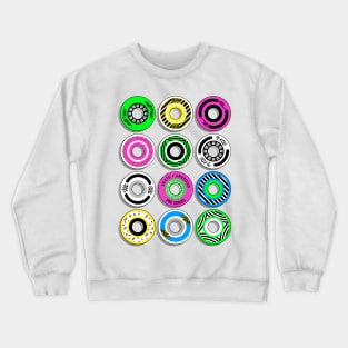 retro skate wheels on yellow Crewneck Sweatshirt